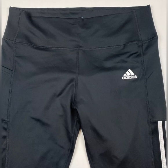 Adidas Aeroready 3 Stripe Dark Black Tights Women’s S - Picture 2 of 5